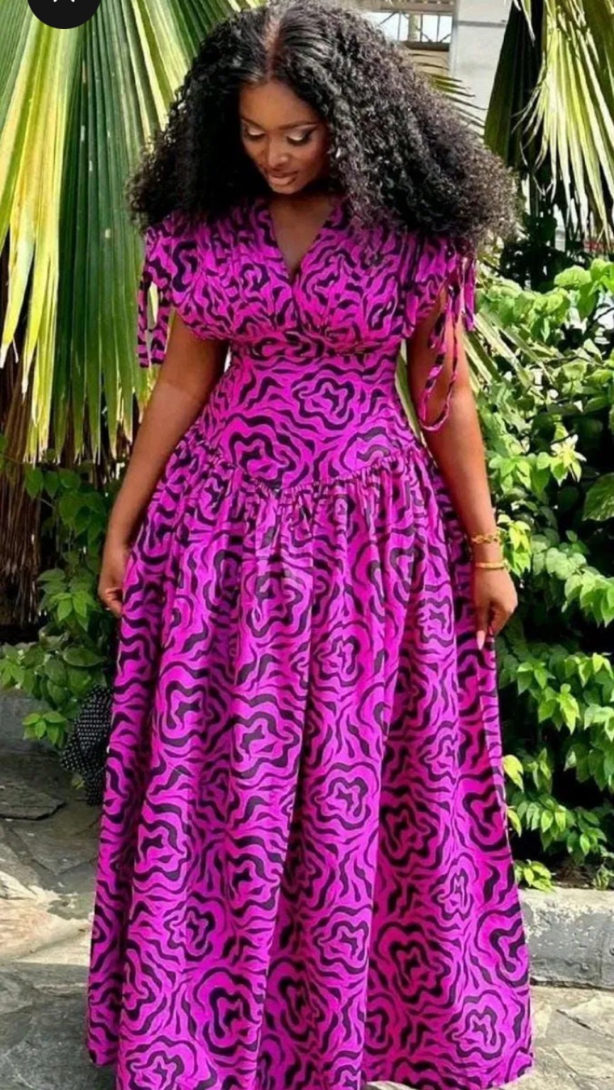 Magenta swirl-print flowy maxi dress